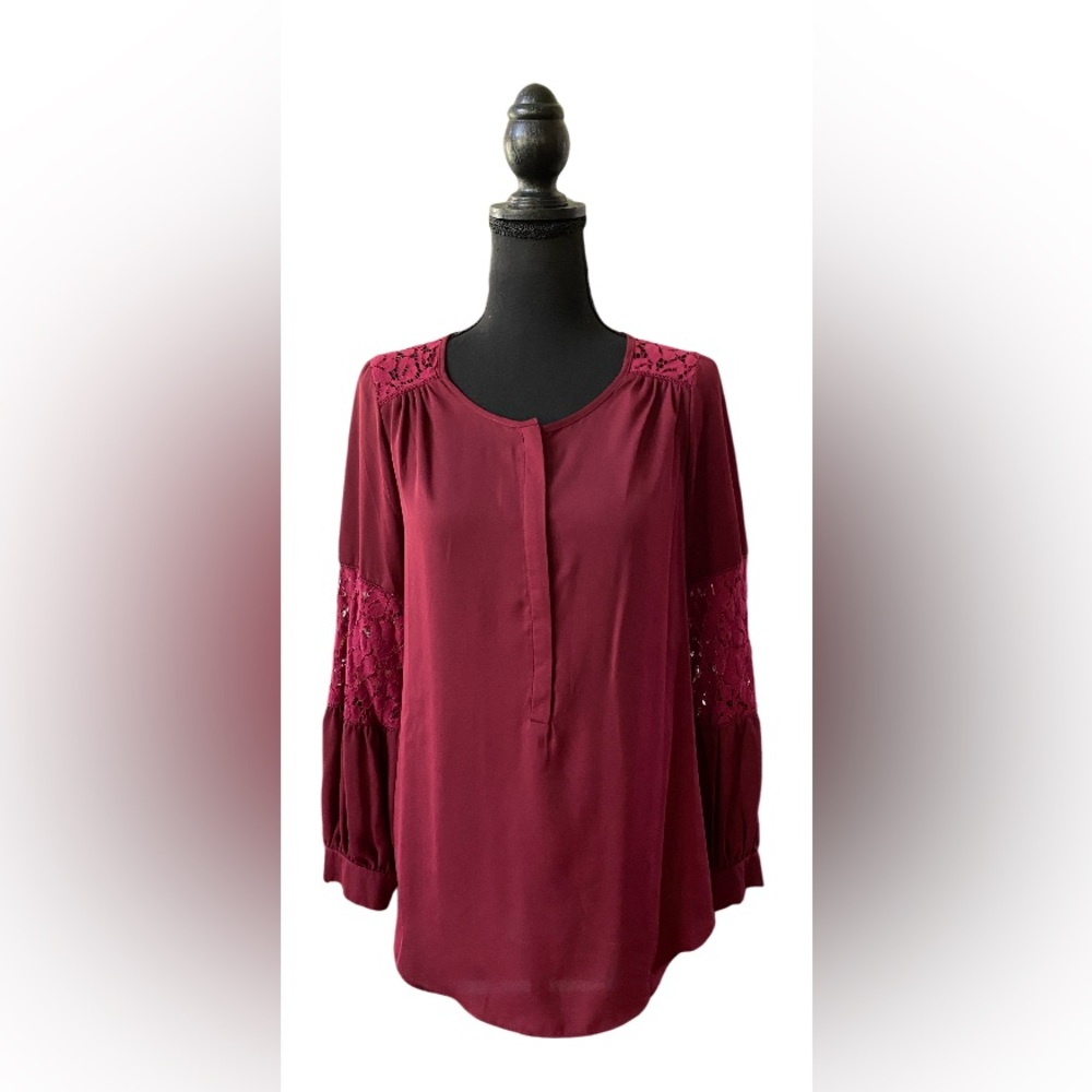 Valerie Stevens: Maroon Blouse with Lace